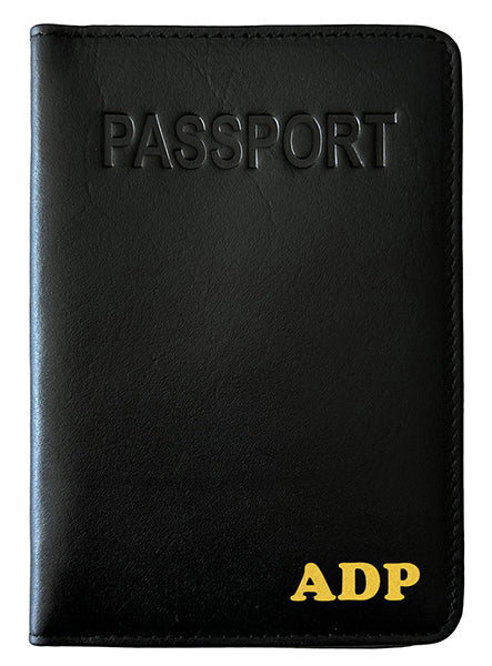 Personalized Monogrammed Leather RFID Passport Cover Holder