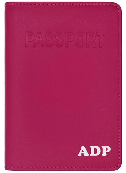 Personalized Monogrammed Leather RFID Passport Cover Holder