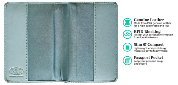 Personalized Monogrammed Leather RFID Passport Cover Holder