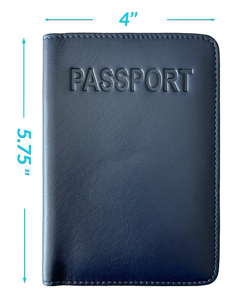 Personalized Monogrammed Leather RFID Passport Cover Holder