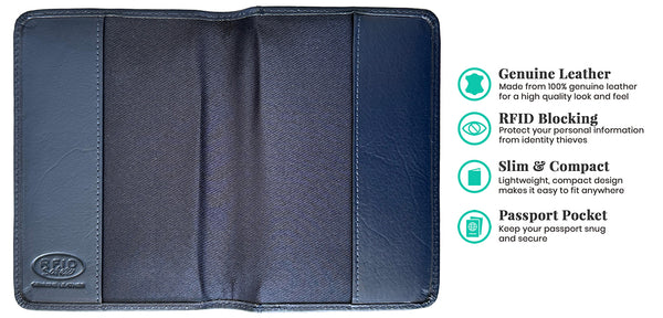 Personalized Monogrammed Leather RFID Passport Cover Holder