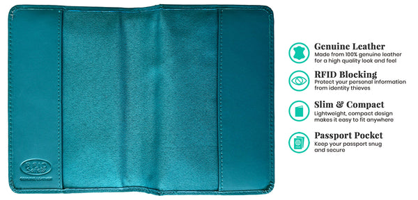 Personalized Monogrammed Leather RFID Passport Cover Holder