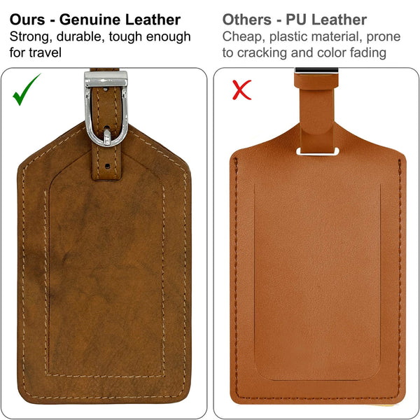 Personalized Monogrammed Leather Luggage Tag