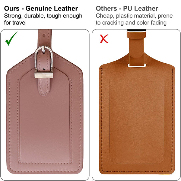 Genuine Top Grain Leather Luggage Tag
