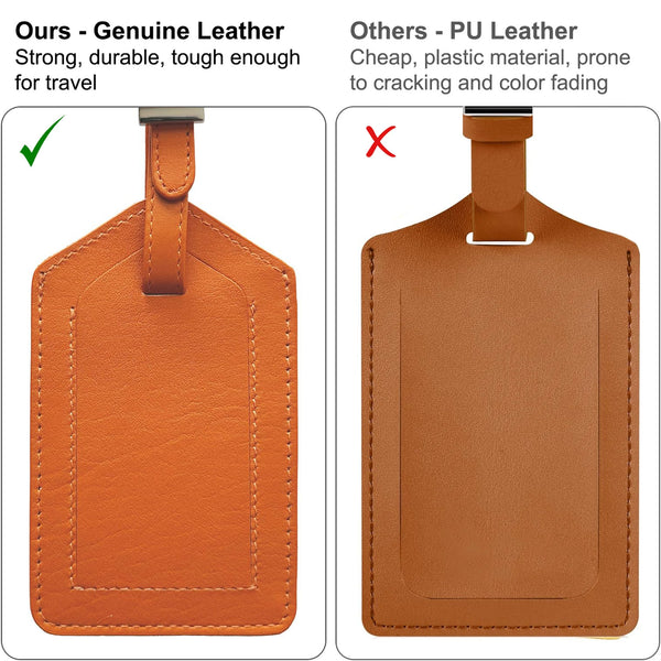 Personalized Monogrammed Leather Luggage Tag