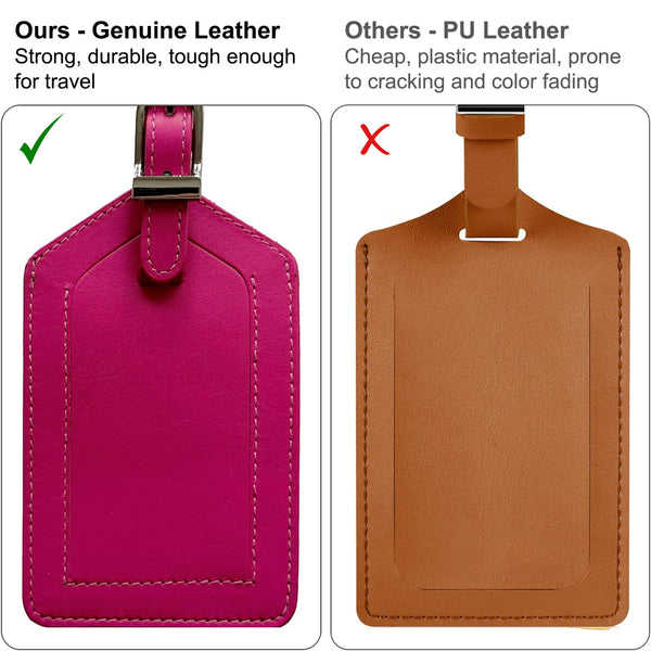 Personalized Monogrammed Leather Luggage Tag