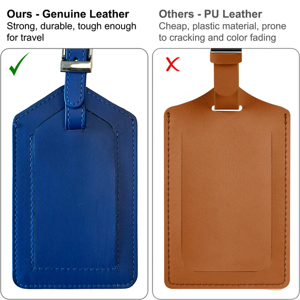 Genuine Top Grain Leather Luggage Tag