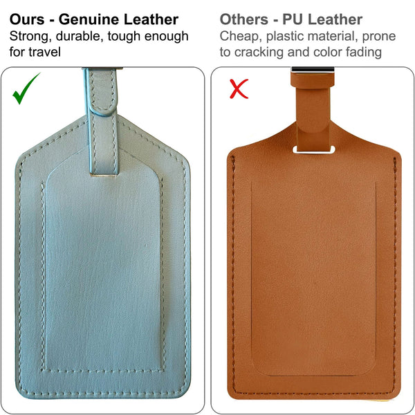 Personalized Monogrammed Leather Luggage Tag