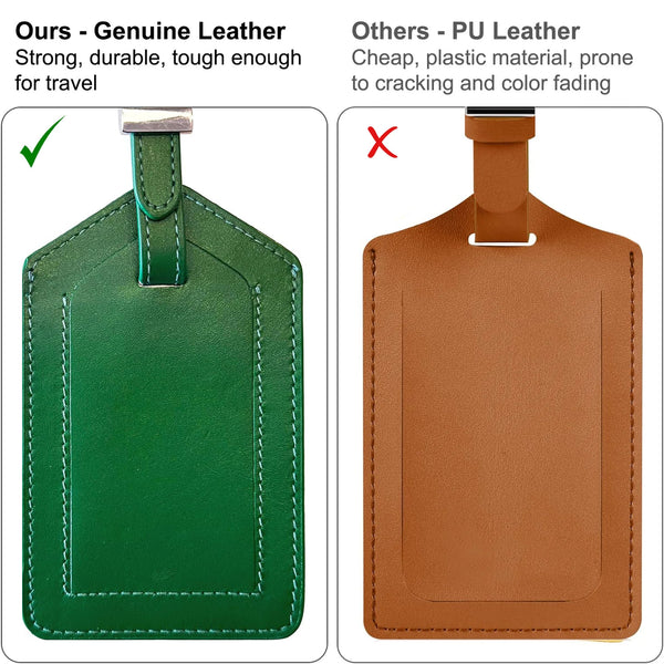 Personalized Monogrammed Leather Luggage Tag