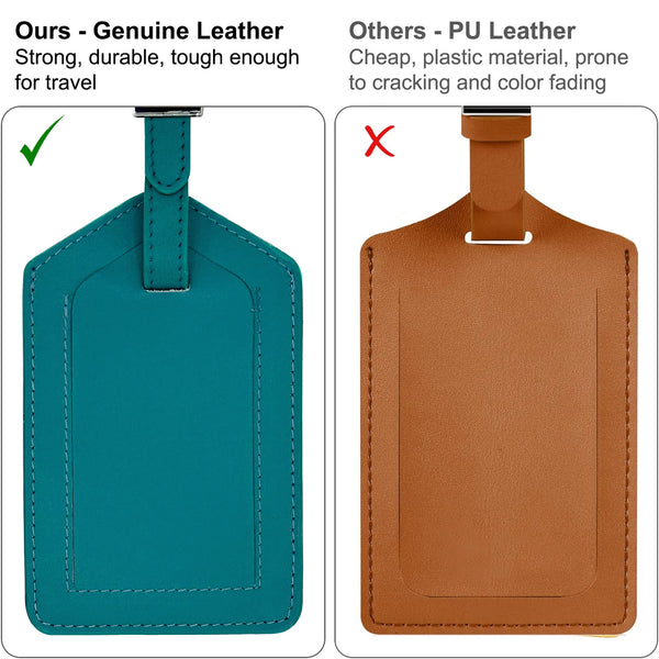 Personalized Monogrammed Leather Luggage Tag