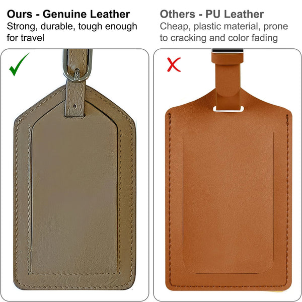 Genuine Top Grain Leather Luggage Tag