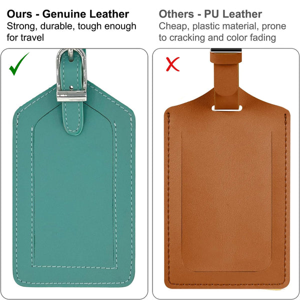 Personalized Monogrammed Leather Luggage Tag