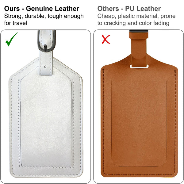 Genuine Top Grain Leather Luggage Tag