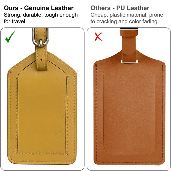 Personalized Monogrammed Leather Luggage Tag