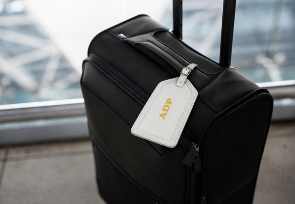 Personalized Monogrammed Leather Luggage Tag