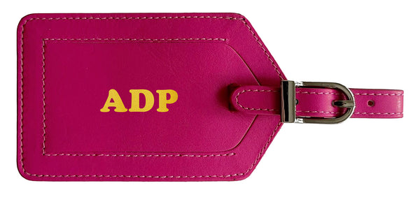 Personalized Monogrammed Leather Luggage Tag