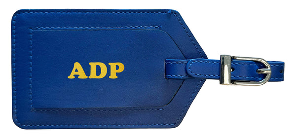 Personalized Monogrammed Leather Luggage Tag