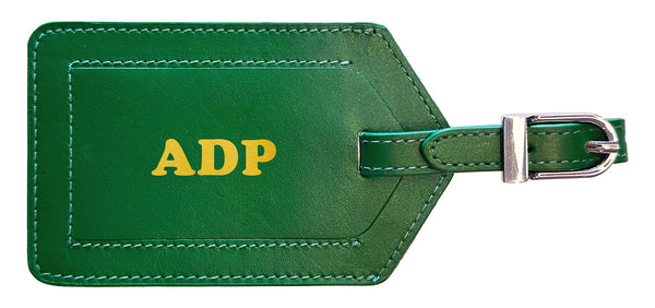 Personalized Monogrammed Leather Luggage Tag