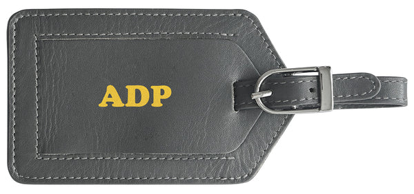Personalized Monogrammed Leather Luggage Tag