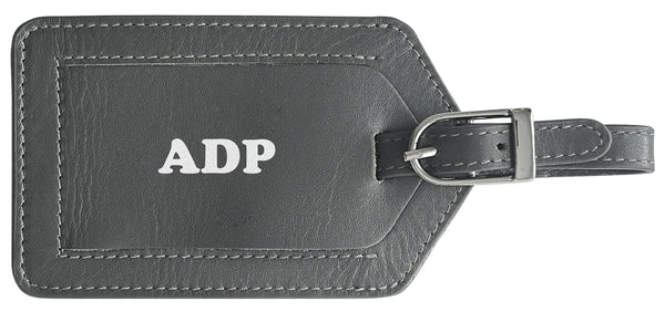 Personalized Monogrammed Leather Luggage Tag