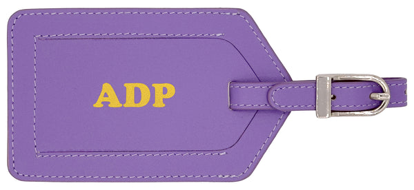 Personalized Monogrammed Leather Luggage Tag