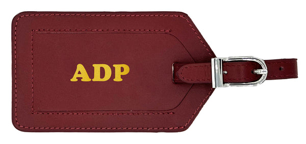 Personalized Monogrammed Leather Luggage Tag
