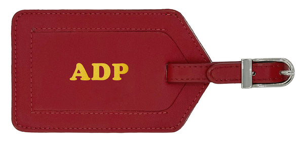 Personalized Monogrammed Leather Luggage Tag