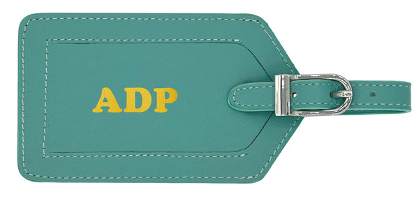 Personalized Monogrammed Leather Luggage Tag