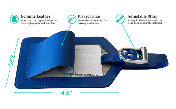 Genuine Top Grain Leather Luggage Tag