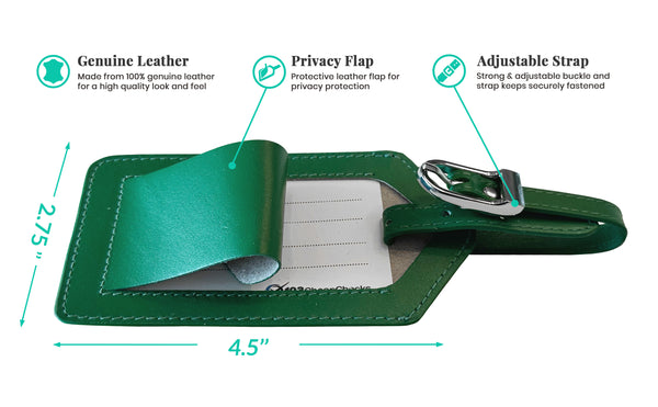 Genuine Top Grain Leather Luggage Tag