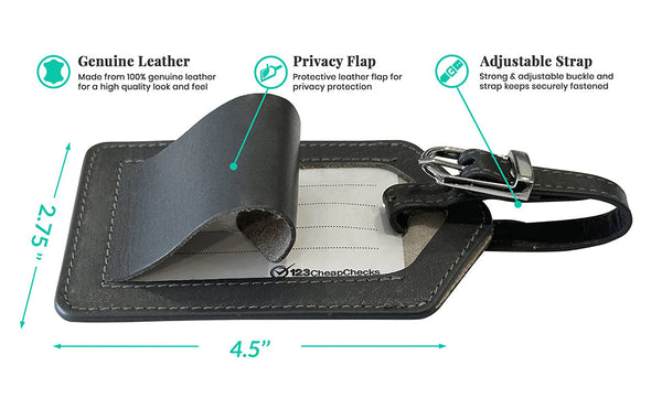 Genuine Top Grain Leather Luggage Tag