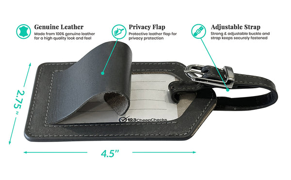 Personalized Monogrammed Leather Luggage Tag