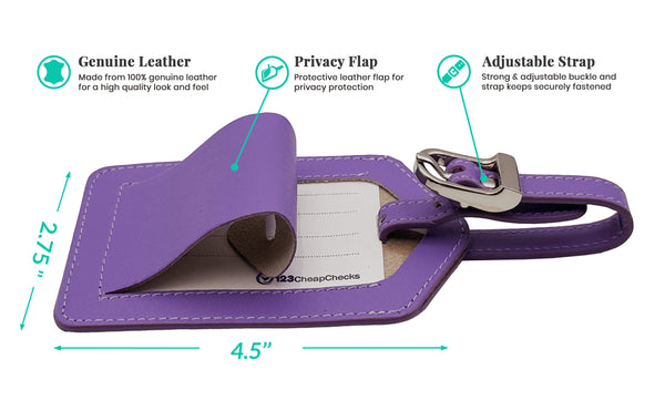Genuine Top Grain Leather Luggage Tag
