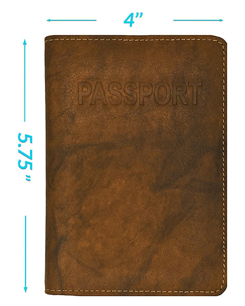 Personalized Monogrammed Leather RFID Passport Cover Holder and Luggage Tag