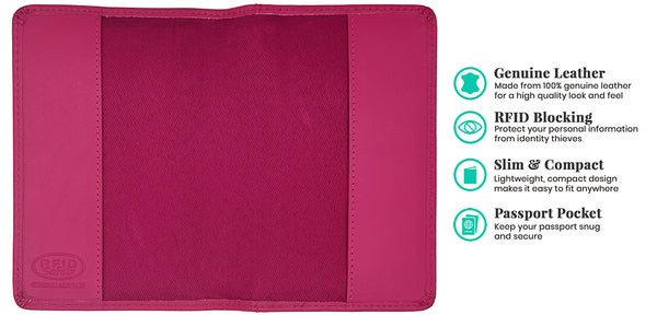 Personalized Monogrammed Leather RFID Passport Cover Holder and Luggage Tag