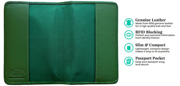 Personalized Monogrammed Leather RFID Passport Cover Holder and Luggage Tag