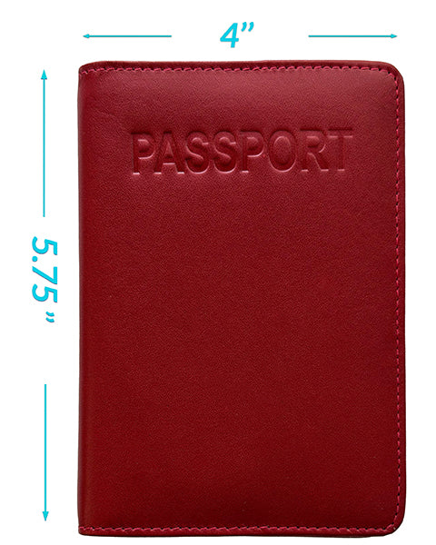 Personalized Monogrammed Leather RFID Passport Cover Holder and Luggage Tag