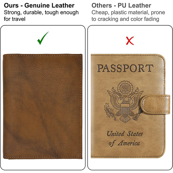 Deluxe Personalized Monogrammed Leather RFID Passport Wallet and Luggage Tag