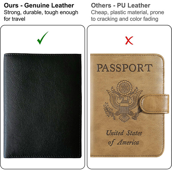 Deluxe Personalized Monogrammed Leather RFID Passport Wallet and Luggage Tag