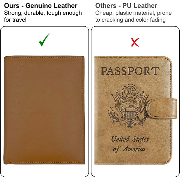 Deluxe Personalized Monogrammed Leather RFID Passport Wallet