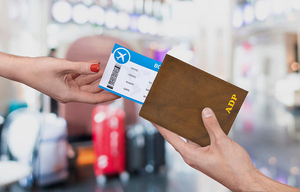 Deluxe Personalized Monogrammed Leather RFID Passport Wallet