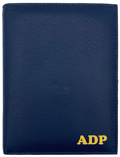 Deluxe Personalized Monogrammed Leather RFID Passport Wallet