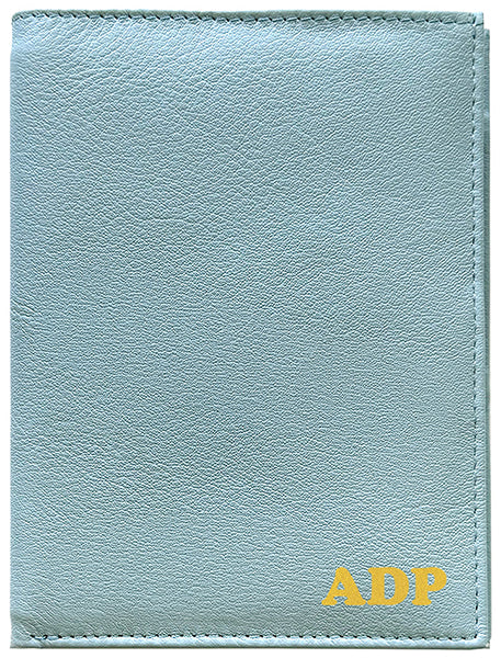 Deluxe Personalized Monogrammed Leather RFID Passport Wallet