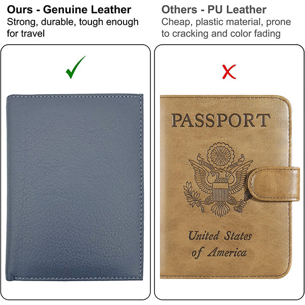 Deluxe Personalized Monogrammed Leather RFID Passport Wallet and Luggage Tag