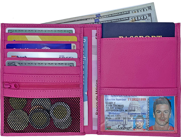 Deluxe Personalized Monogrammed Leather RFID Passport Wallet