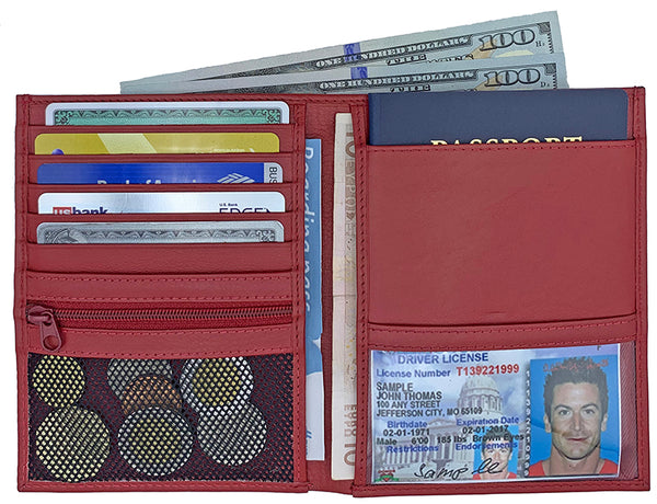 Deluxe Personalized Monogrammed Leather RFID Passport Wallet and Luggage Tag