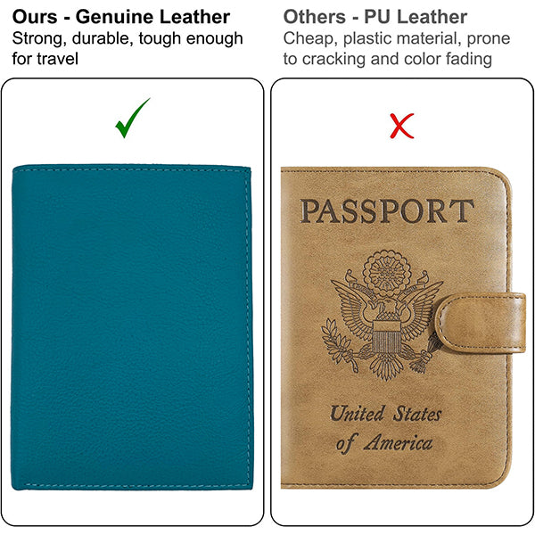 Deluxe Personalized Monogrammed Leather RFID Passport Wallet and Luggage Tag