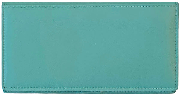 RFID Leather Checkbook Cover with Credit Card Slots and Pen Holder