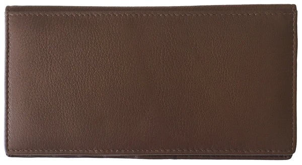 RFID Leather Checkbook Cover with Credit Card Slots and Pen Holder