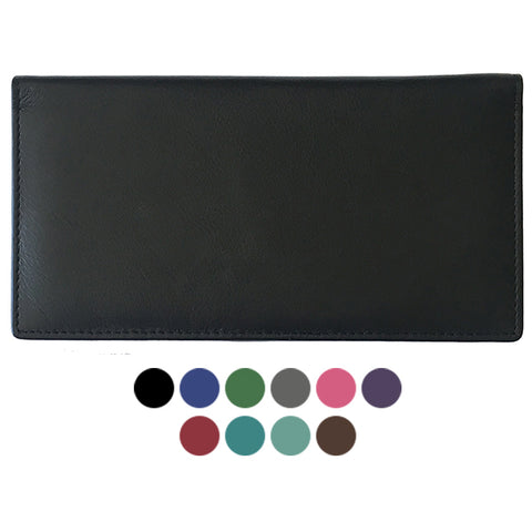RFID Leather Checkbook Cover with Credit Card Slots and Pen Holder
